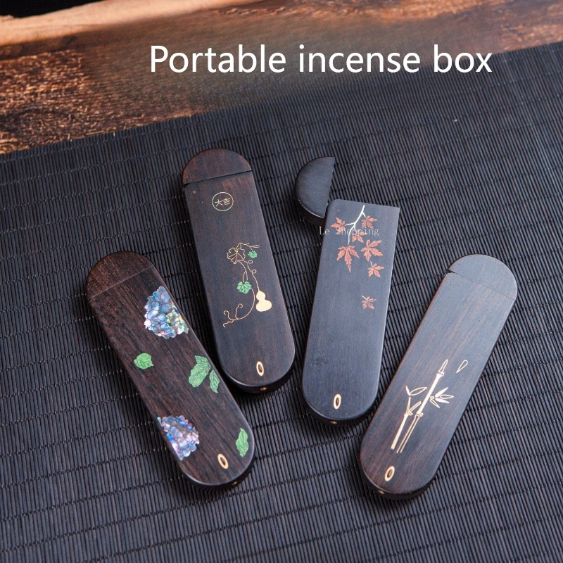 Portable Incense Stick Box Natural Wood Grain Indoor Incense Burner Store Joss Stick Religious Products for Purifying The Air