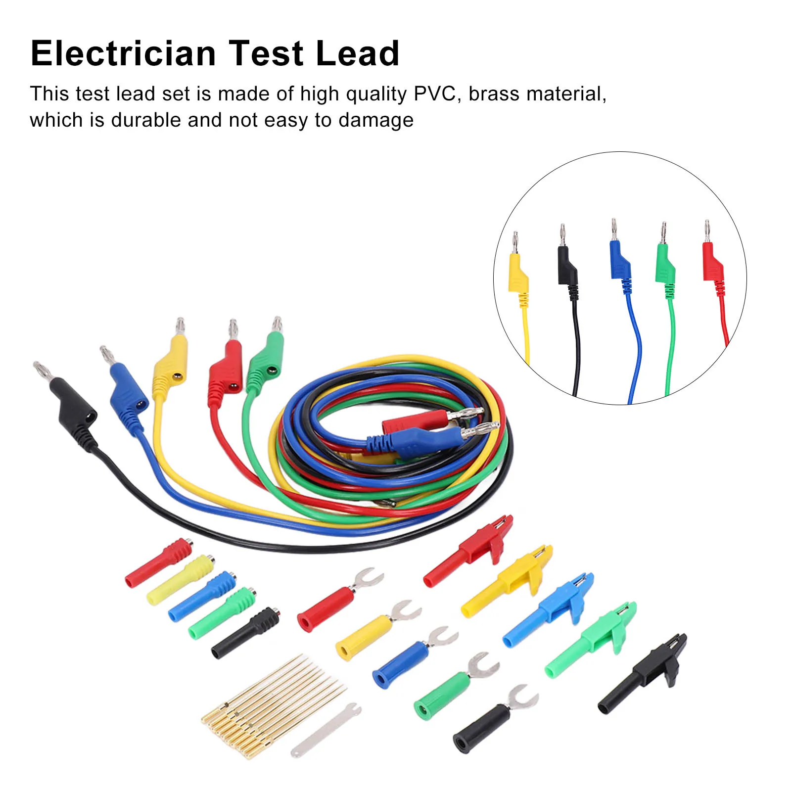 

Electrician Test Test Kit PVC Brass Testing Cable Set Electrical Conductivity for Digital Testing Multimeter Test