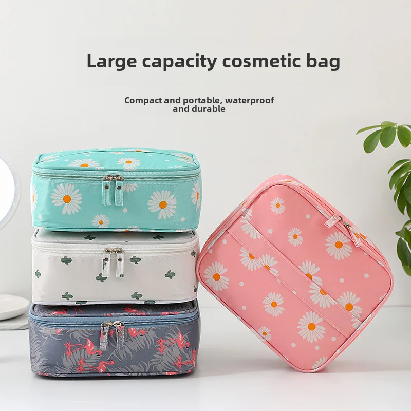 

New folding cosmetics bag portable cosmetic bag Travel large capacity waterproof wash cosmetics stereo makeup storage bag