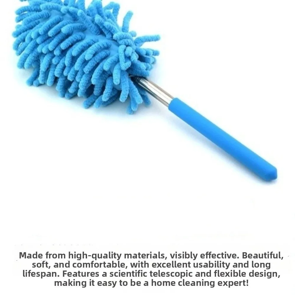 2 Pieces Extendable Microfiber Duster Detachable Stainless Steel Handle Cleaning Duster Soft Replaceable Head Dust Cleaner