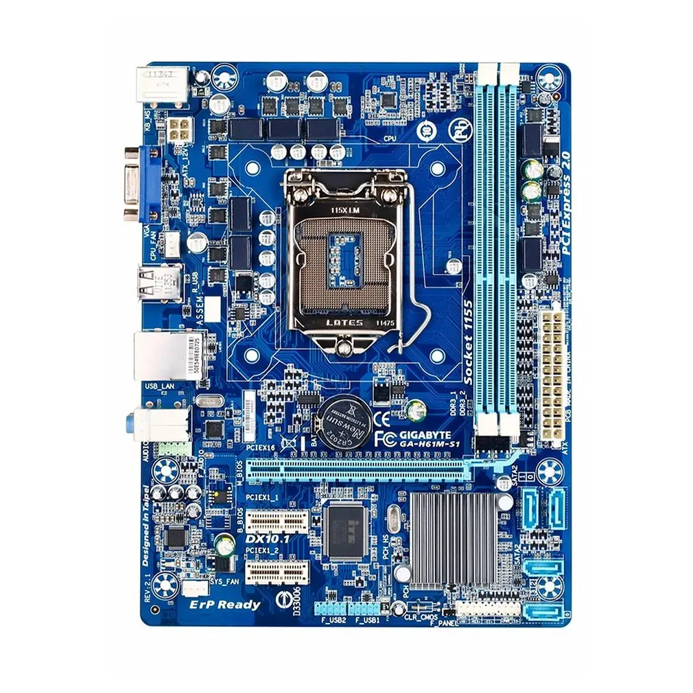 

H61M-S1 Desktop Motherboard Socket LGA 1155 I3 I5 I7 DDR3 16GB Dual Channel Memory VGA Interface Original Mainboard