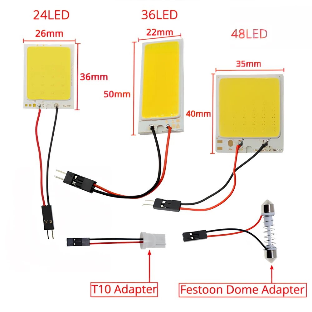 1 قطعة T10 W5W السيارات الداخلية قبة القراءة ضوء 24SMD 36SMD 48SMD Cob سيارة اكليل لوحة ترخيص الباب Led جذع مصباح التخليص 12 فولت #6