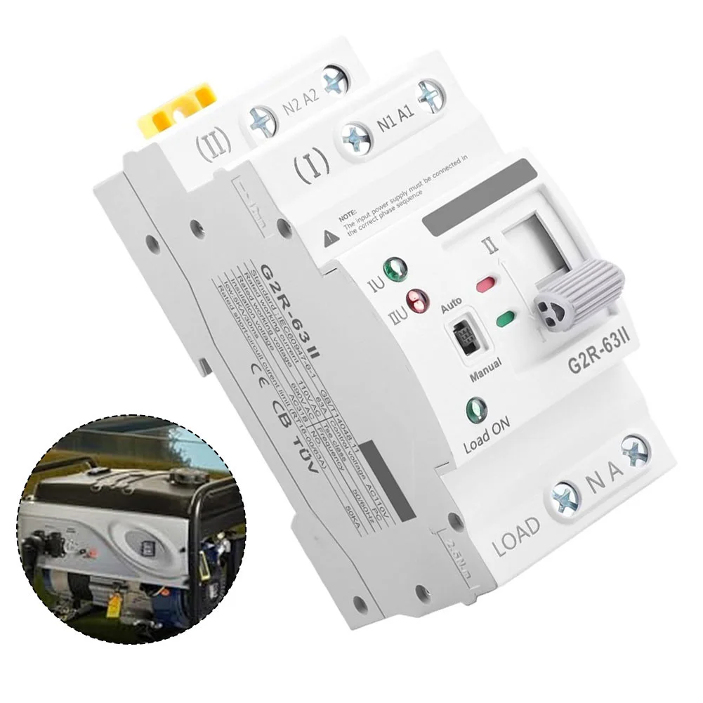 

Для домашнего использования Автоматический ручной резервный переключатель 63А 110В с защитой от напряжения и быстрым переходом между источниками питания