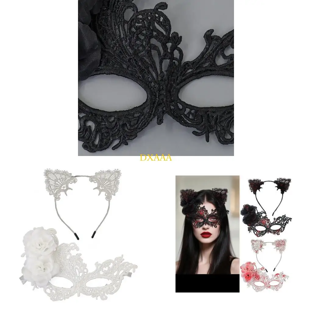 

DXAA Stylish Lace Cosplay Accessory Set Including Adjustable Cats Ear Headpiece