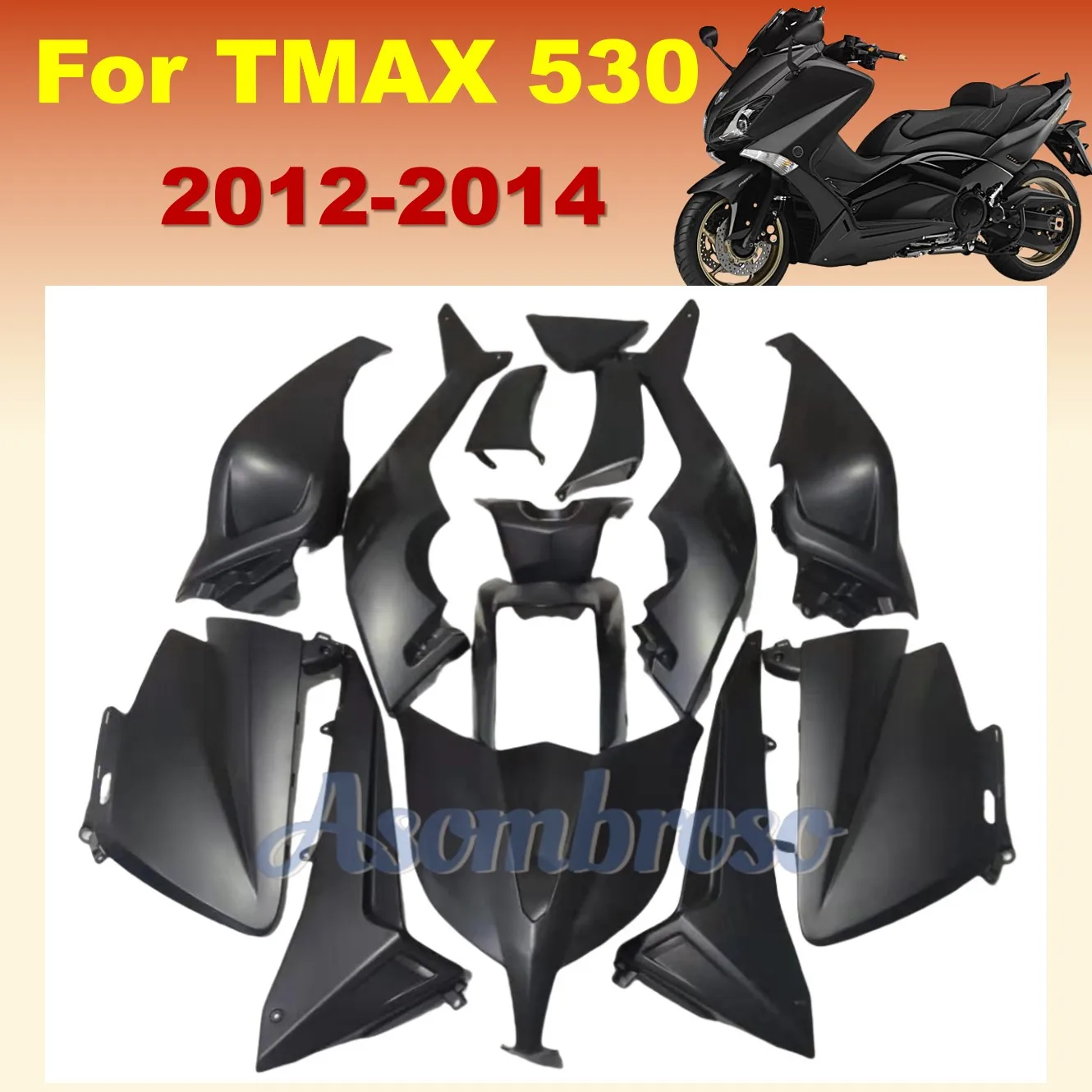 

New Motorcycle Scooter Fairings Kit Fit For TMAX 530 2012 2013 2014 T-MAX530 12 13 14 TMAX530 All Matte Black Bodywork Set