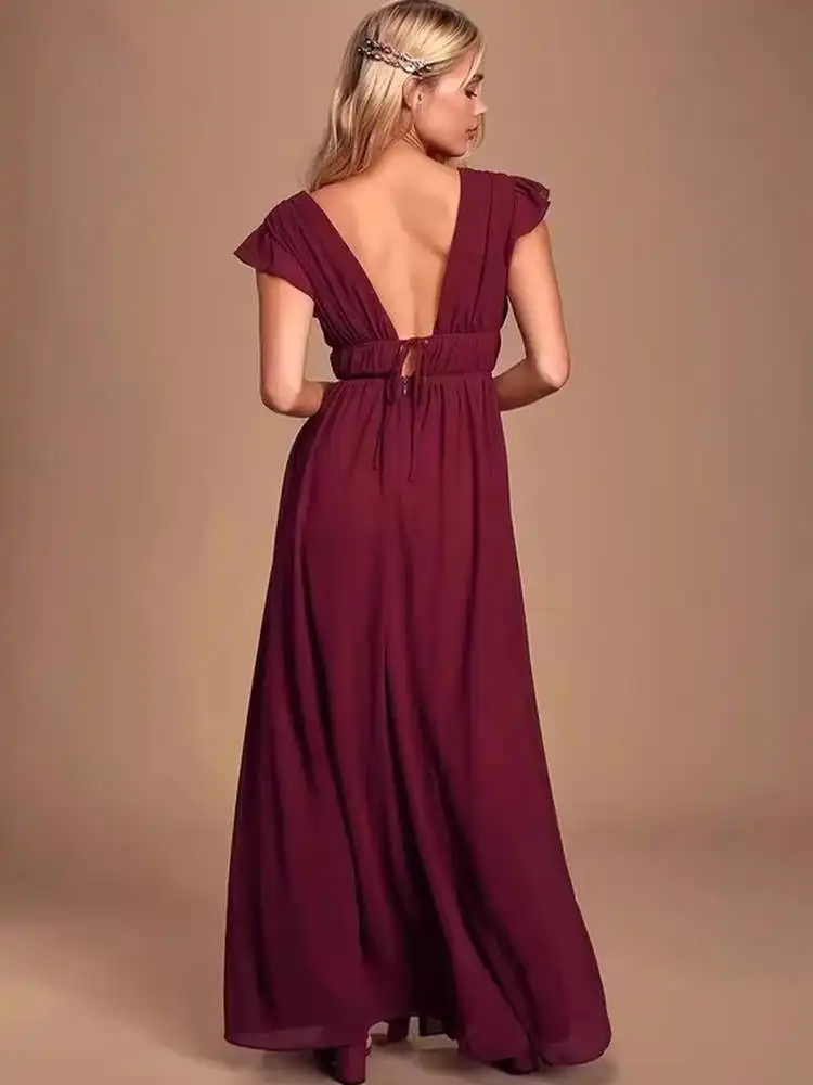 مثير V-Ne ميدي الدكتور مع يطير Sve وتنورة كبيرة الاسمية ثوب مسائي الدانتيل تنورة عالية الخصر عادية Sle الصيف الدكتور