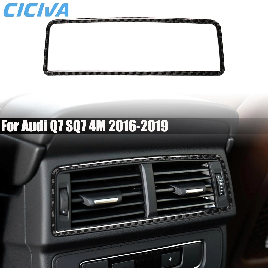 

Carbon Fiber Car Accessories Rear Center Air Vent Decorative Interior Cover Modified Trim Sticker For Audi Q7 SQ7 4M 2016-2019
