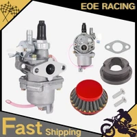49CC para 43cc 47cc 49cc motor Mini Moto ATV Quad Dirt Pocket Bike Go Kart carburador de 2 tiempos con tubo de entrada de filtro de aire de acero
