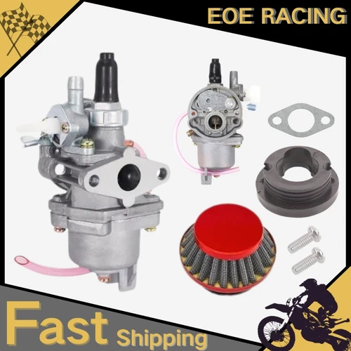 49CC para 43cc 47cc 49cc motor Mini Moto ATV Quad Dirt Pocket Bike Go Kart carburador de 2 tiempos con tubo de entrada de filtro de aire de acero