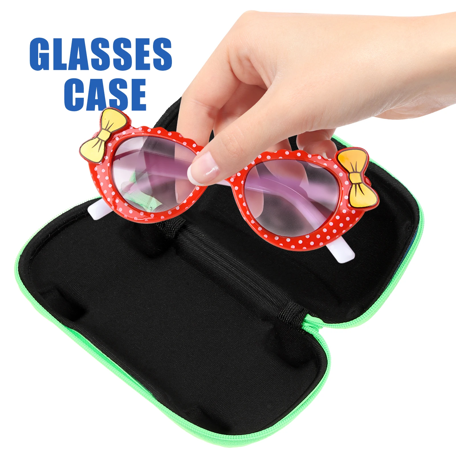

2pcs Car Shape Eva Glasses Case For Kids Colorful Sunglasses Box With Zipper Durable Storage Gift For Children Random Color