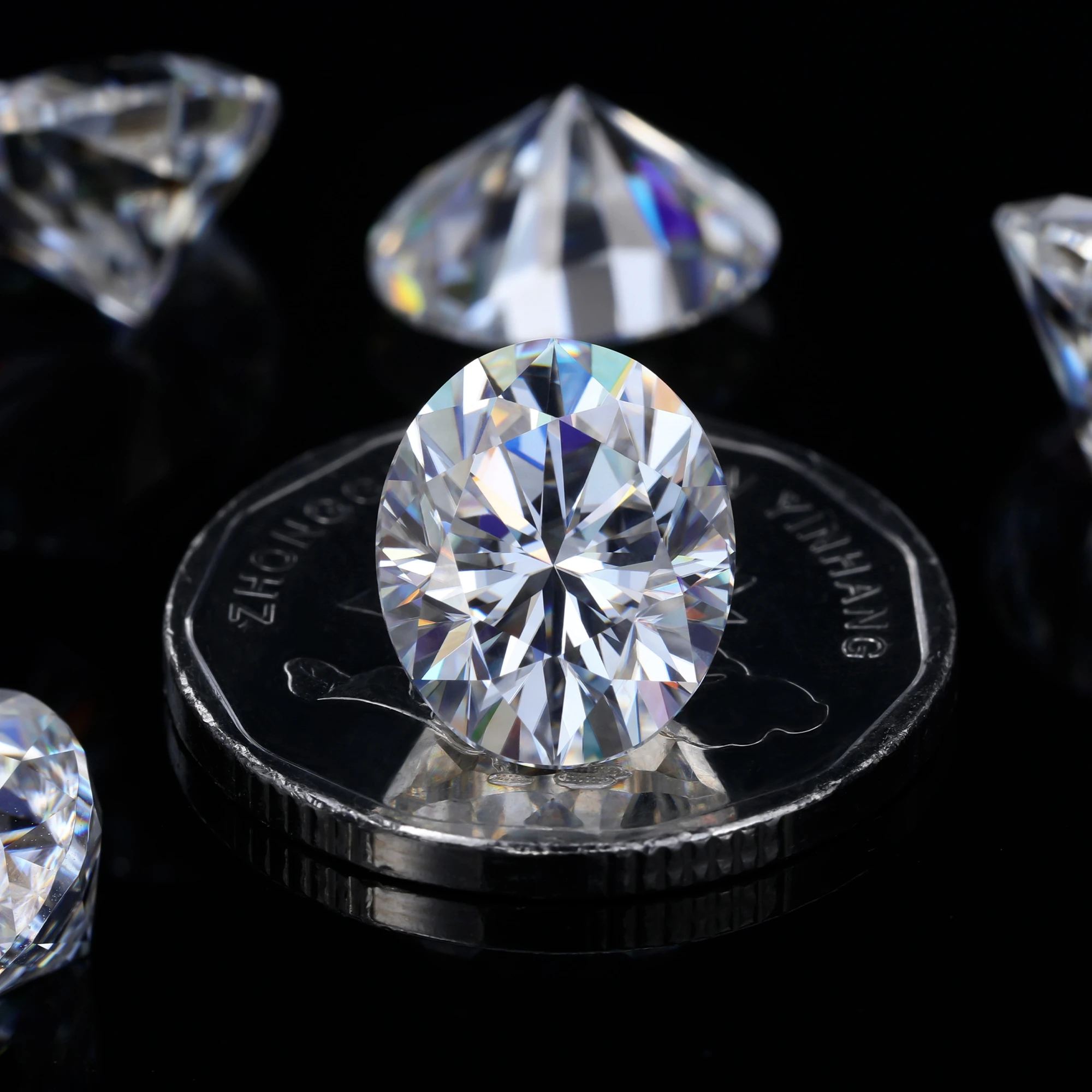 Eme jewe قطع بيضاوية مويسانيتي حجر فضفاض، أبيض D اللون VVS1 وضوح قطع ممتاز لصنع المجوهرات مع شهادة