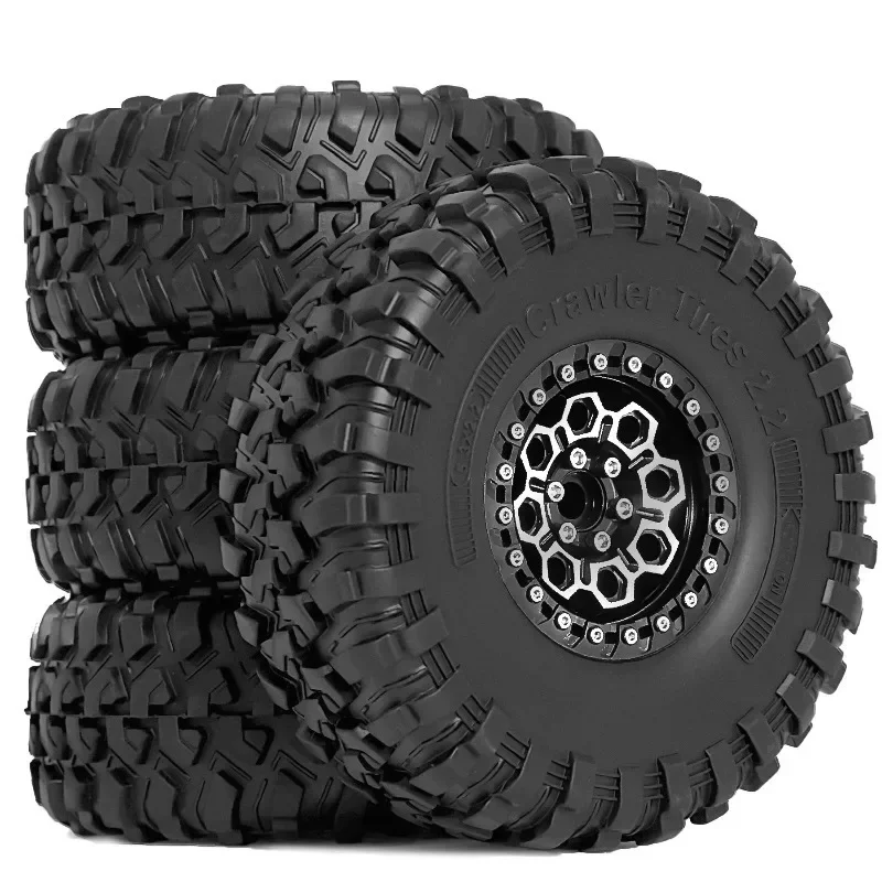 

2.2 Inch Rubber Crawler Tires & Wheels for 1/10 RC Crawler Car KM5 YK4082 YK4083 Axial SCX10 RBX10 RR10 Trxs TRX4