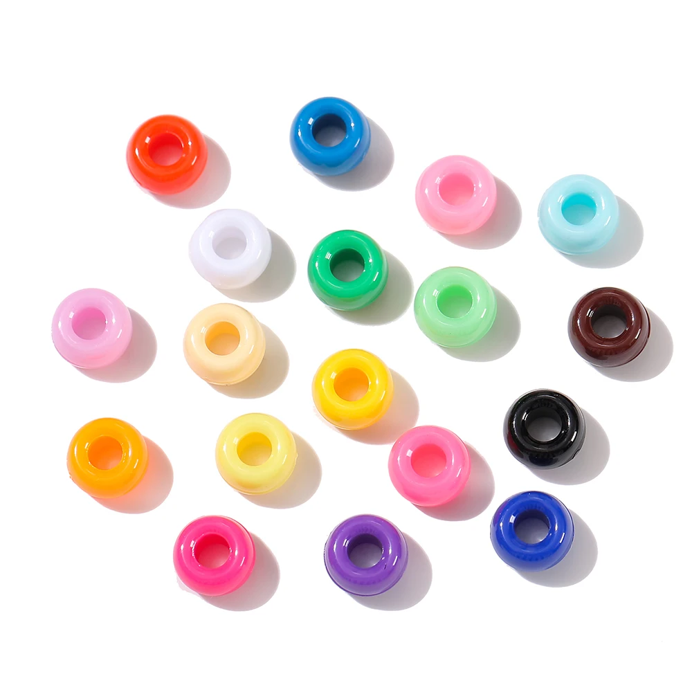 100pcs/lot Acrylic Muliticolor Seed Beads Glitter Spacer Beads With Big Hole For DIY Sewing Bracelet Necklace Making Accessories