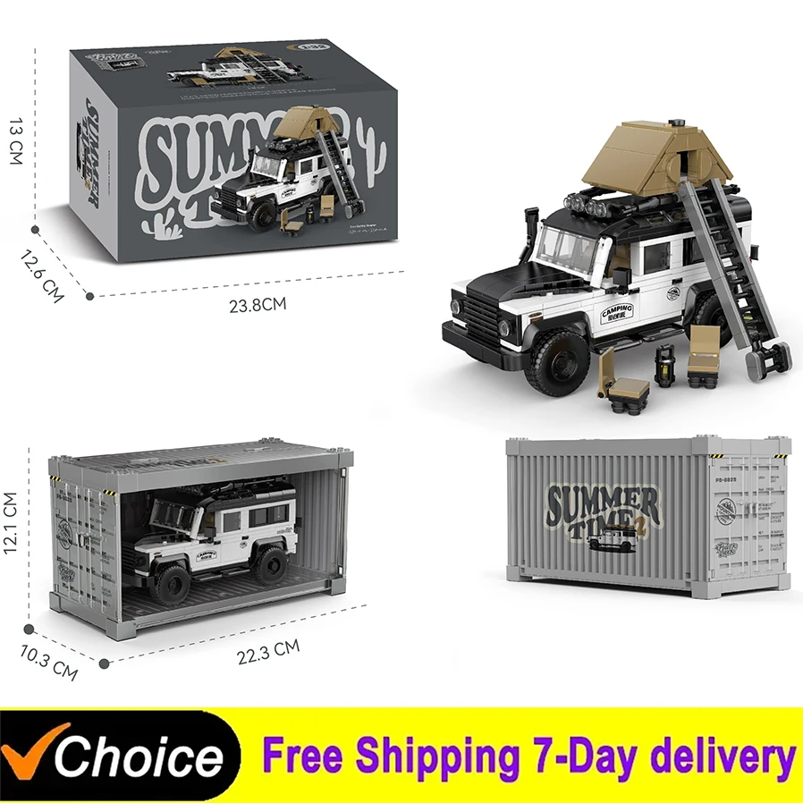 

PB8825 MOC City Off-road Camper Building Blocks Assembling With carriage Car Bricks Model Toys for Boys Christmas Gift Set