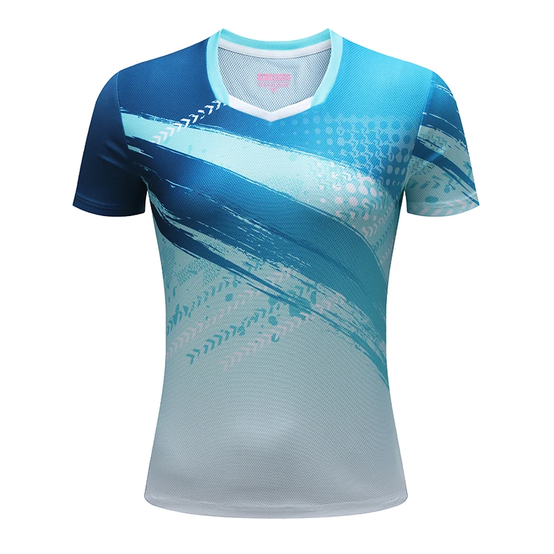 Badminton Jerseys Uniforms PingPong Women Short Sleeve Tennis Sportswear Team Competition Training Slim Sports Fitness Tshirt