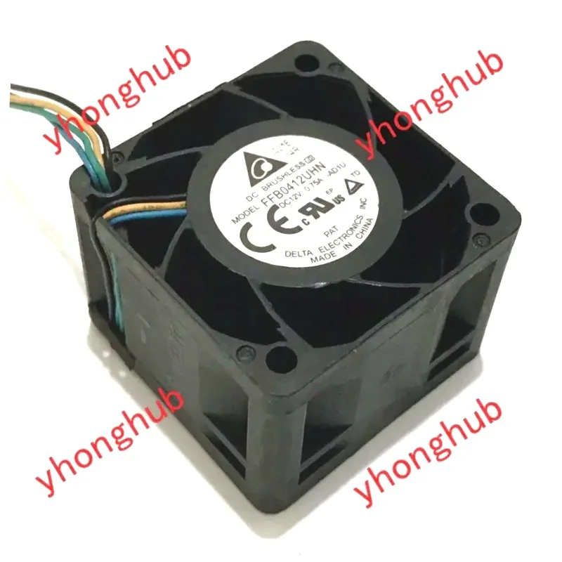 Delta Electronics FFB0412UHN AD1U DC 12V 0.75A 40x40x28mm 4-Wire Server Cooling Fan