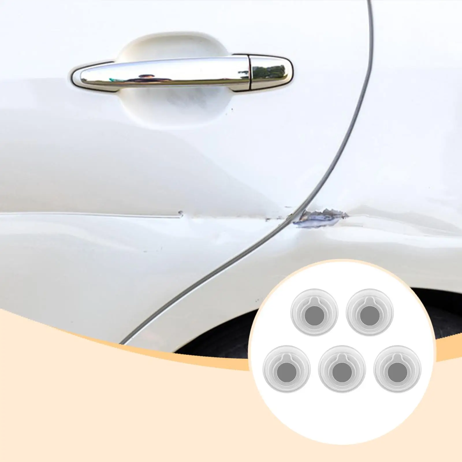 

5x противоударные наклейки для автомобиля, бытовой двери, универсальный встроенный индикатор, силиконовый, против царапин, удаление электричества