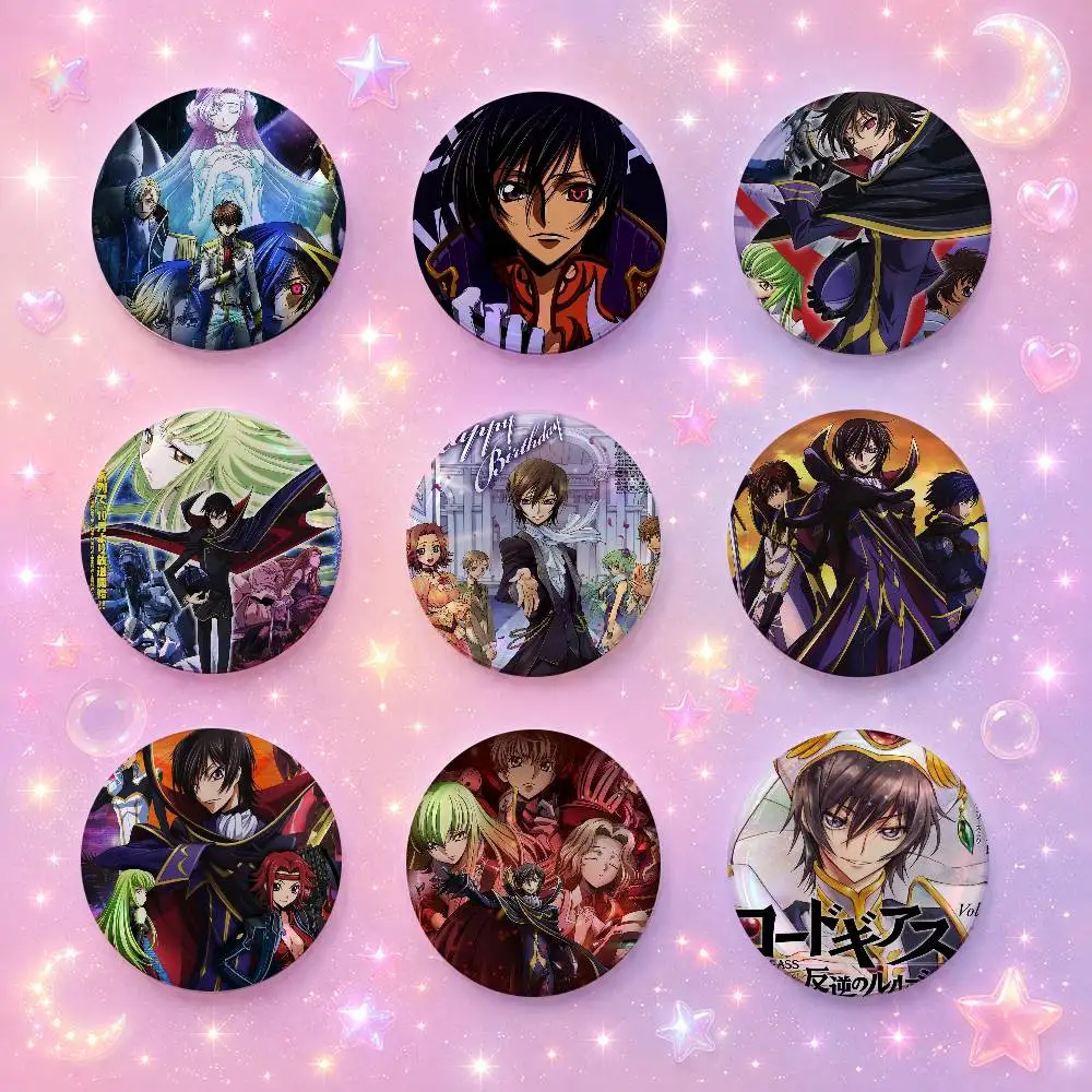 Anime Co-s-de Gea-s-s- Creative Round Button Pins Badge Set Cartoon Anime Movie Music Pattern Brooches For Bags Jackets