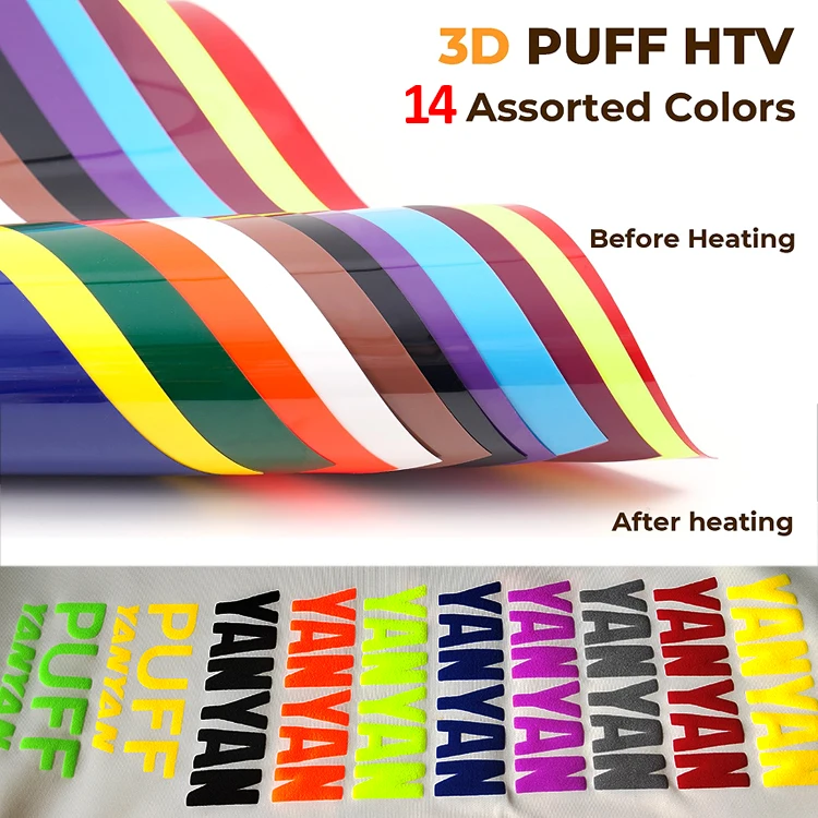 Easy Weed 0.4mm Silver Holographic Black Glitter 3D (HTV) Puff Vinyl Heat Transfer PET Decort De Vinil Textil Rolls Paper