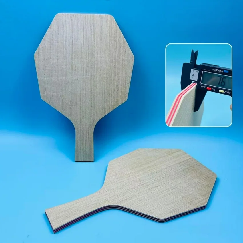 New Hexagon Table Tennis Racket DIY Kit Limba Face Material Bottom Cr Replica Manual Guide for Bat Building