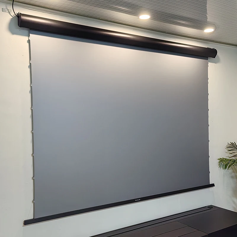 Hot Electric Drop Down Black Diamond ALR Projection Screen Motorized Wall Mount 150inch 16:9 4K Projection for Normal Projector