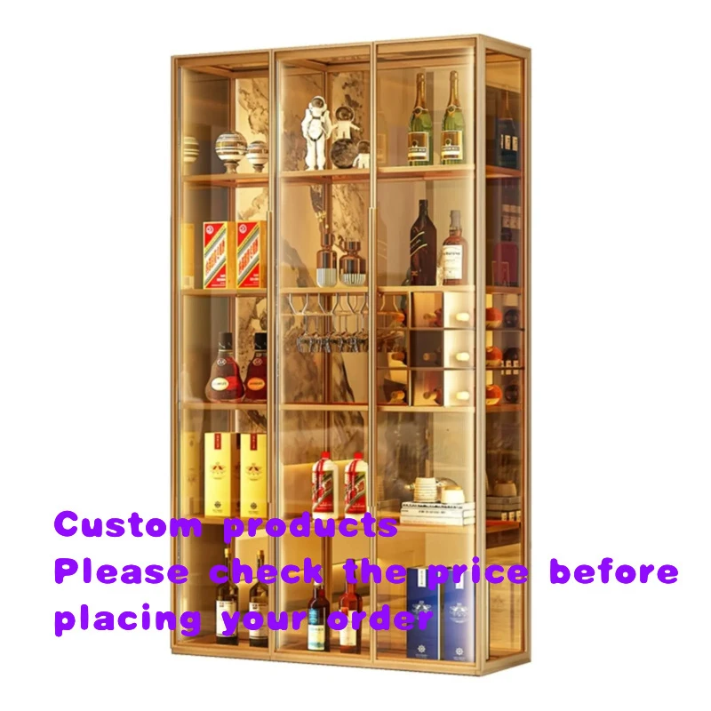 custom.OugooModel088Customized aluminum alloy high-end glass multifunctional simple modern design cabinet living room wall