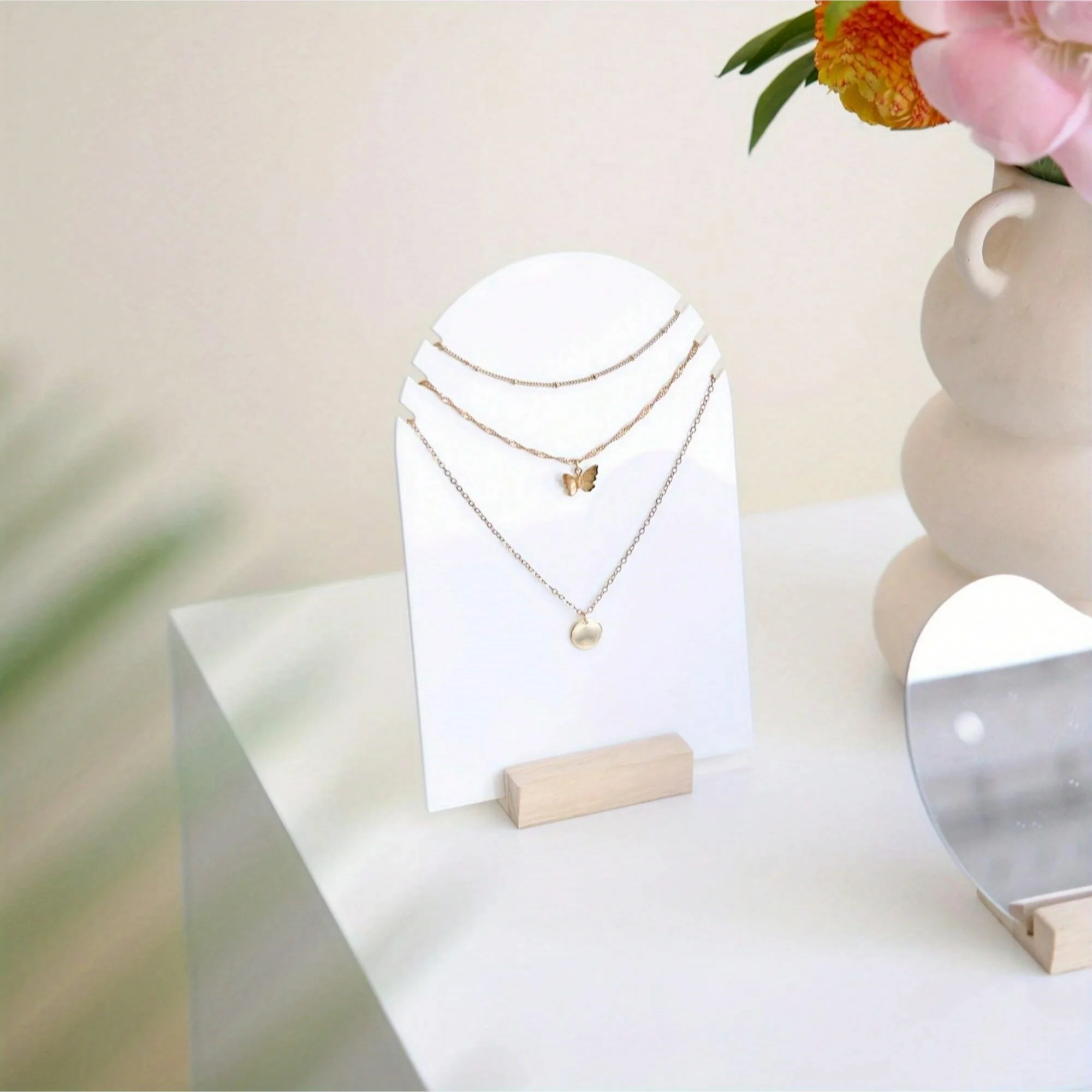 

1 шт. Подставка для ожерелья, деревянная витрина и держатель для ожерелья, органайзер для браслета, подарки для мамы, для девочек