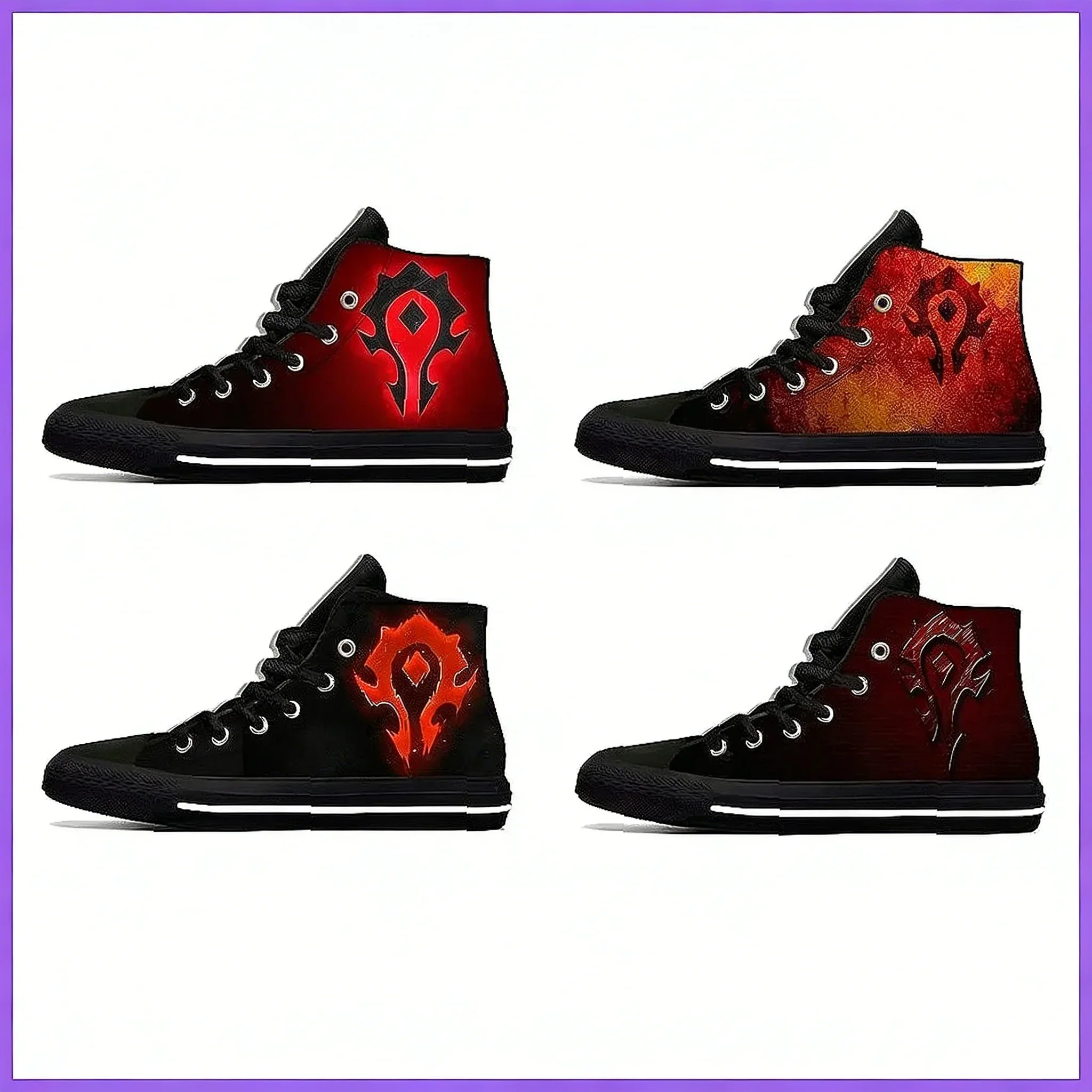 

World of Warcraft Horde High Top Sneakers, Breathable Lightweight Casual Shoes for Men & Women
