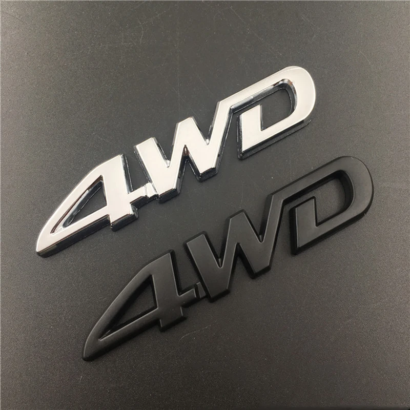 1Pcs 3D Chrome Metal Car Letters Logo 4WD Car Fender Side Rear Trunk Emblem Badge Sticker Decals