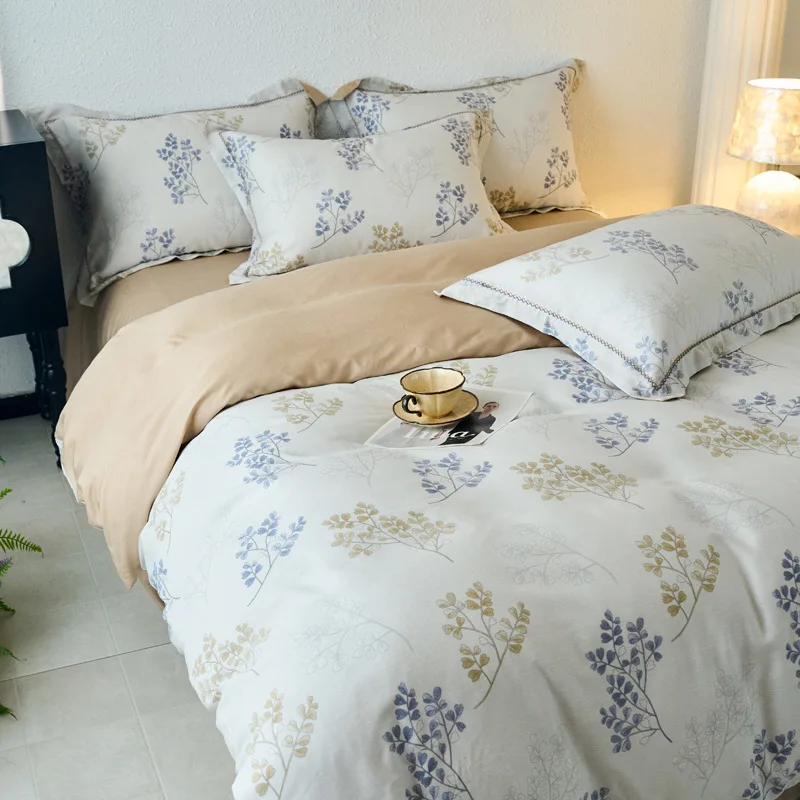 

60 Tencel Lyocell four-piece digital printing European light luxury bedding sleeping sheets