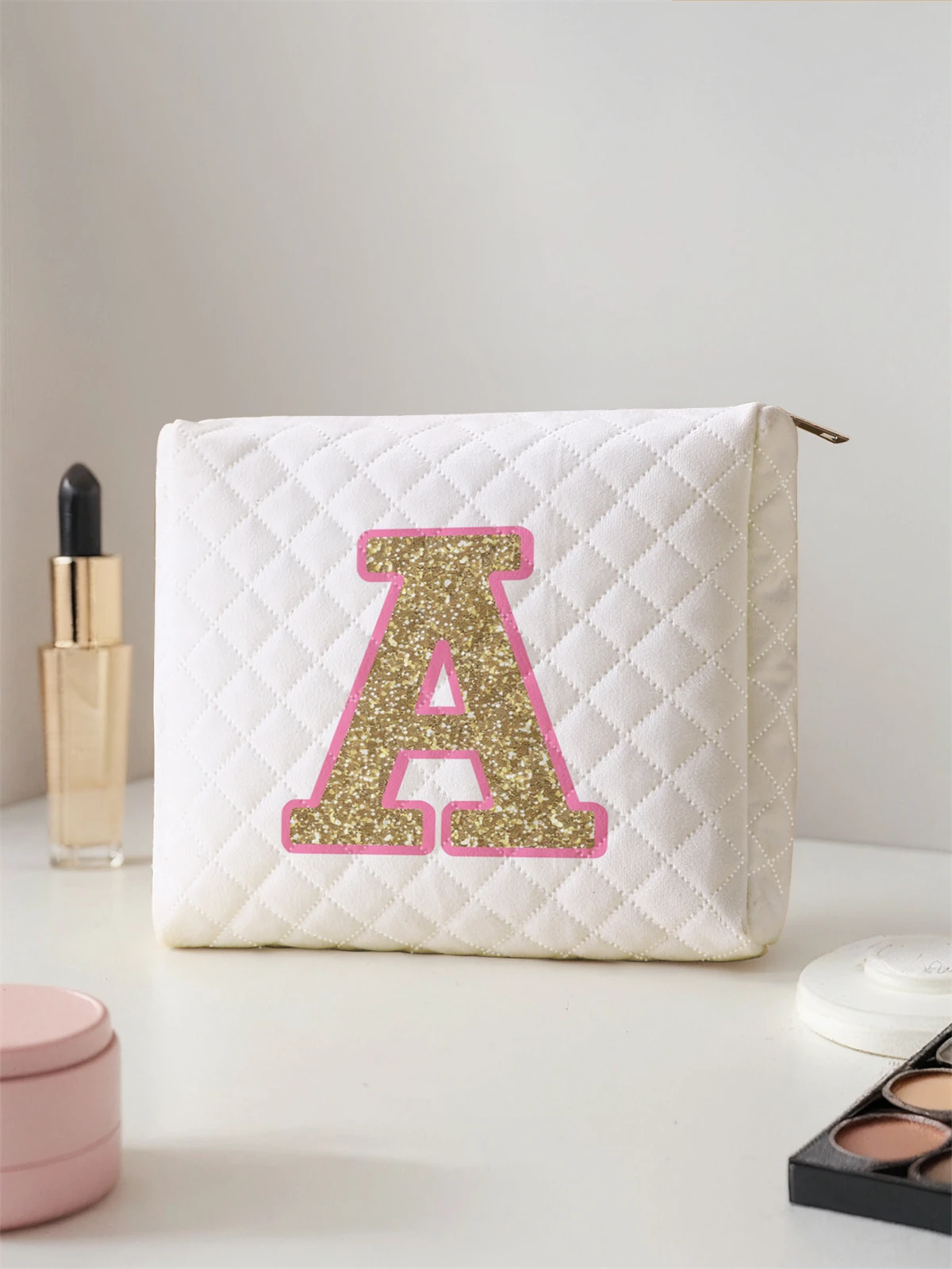 1 Juego de bolsa de maquillaje portátil, diseño de gran capacidad, fácil acomodar sus cosméticos, liviana y portátil para guardar cosméticos