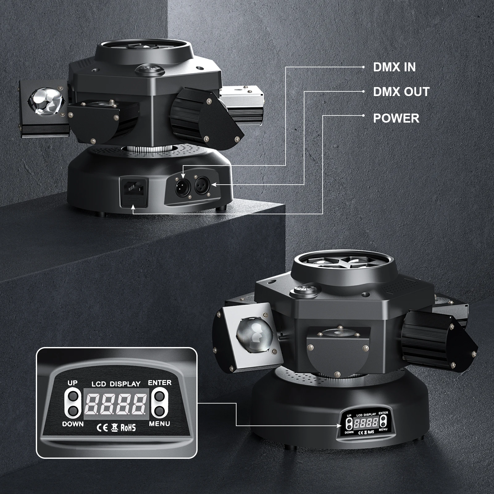 200W RGBW 4-IN-1 Lighting Effect and Starry Effect Controlled DMX512 AUTO Sound-activated and Master-slave For DJ Party Wedding