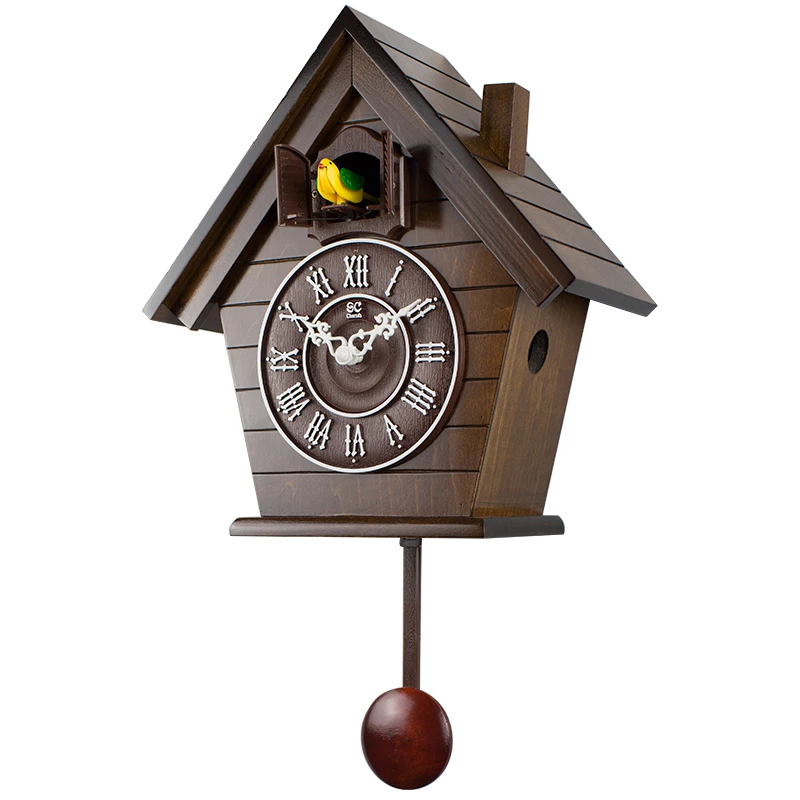 Wood Cuckoo Clock Mechanism Bird Living Room Pendulum Clock Wall Bell Garden Modern Bedroom Swing Reloj Decor Gift Ideas SC119