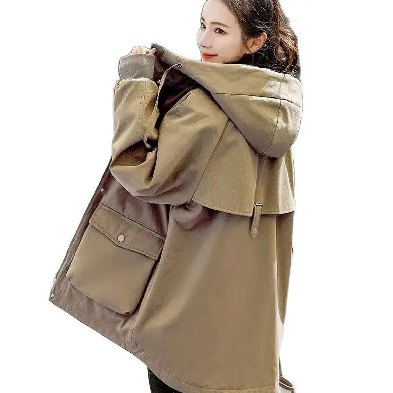 

Thicken Fleece Winter Jackets 2022 New Women's Coat Loose Hooded Autumn Women Parkas Pockets Mid-Length Windproof Outwear Female