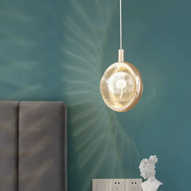 Bedside chandelier advanced sense crystal ball children's room creative personality art small chandelier atmosphere chandelier