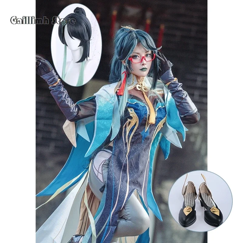 Game Genshin impact Xianyun Cosplay Cloud Retainer Xianyun Cosplay Costume Dress Wig Full Set Role Play Carnival Party Clothes