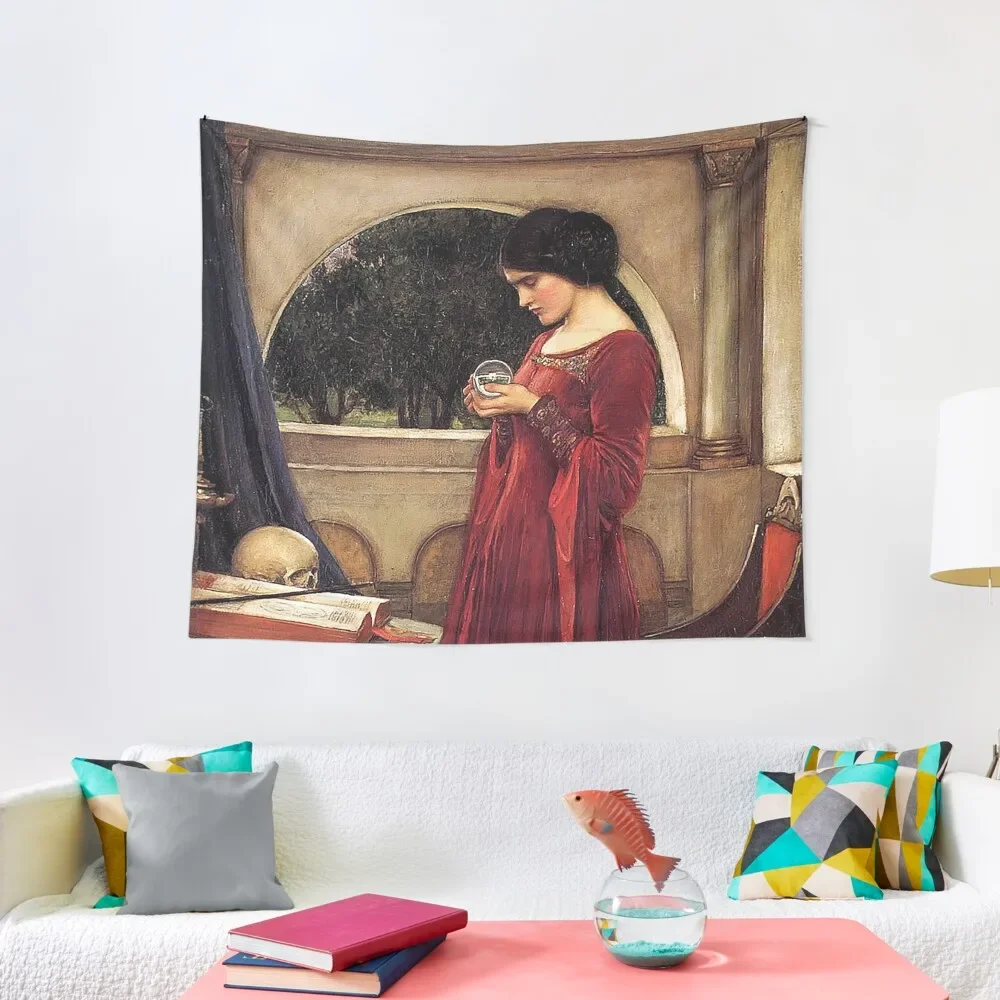 

HD. The Crystal Ball ,by John William Waterhouse Tapestry Decoration Room Bathroom Decor Tapestry