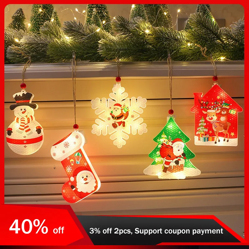 

12 см/4,72 дюйма, рождественский ночник, елка, снежинка, чулки, светодиодные лампы, аксессуары, светящиеся игрушки, креативное украшение на открытом воздухе, подарок