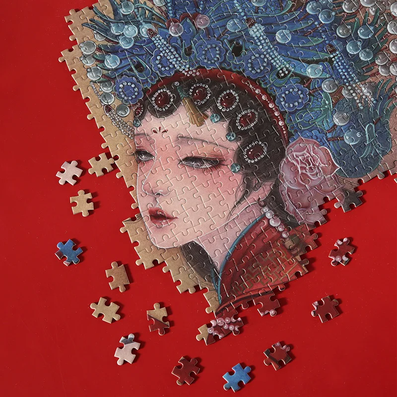 ﻿   أحجية الصور المقطوعة للبالغين 1000 قطعة من الفن التقليدي - حرفة يدوية على الطراز الصيني لتخفيف التوتر، فكرة فريدة من نوعها له