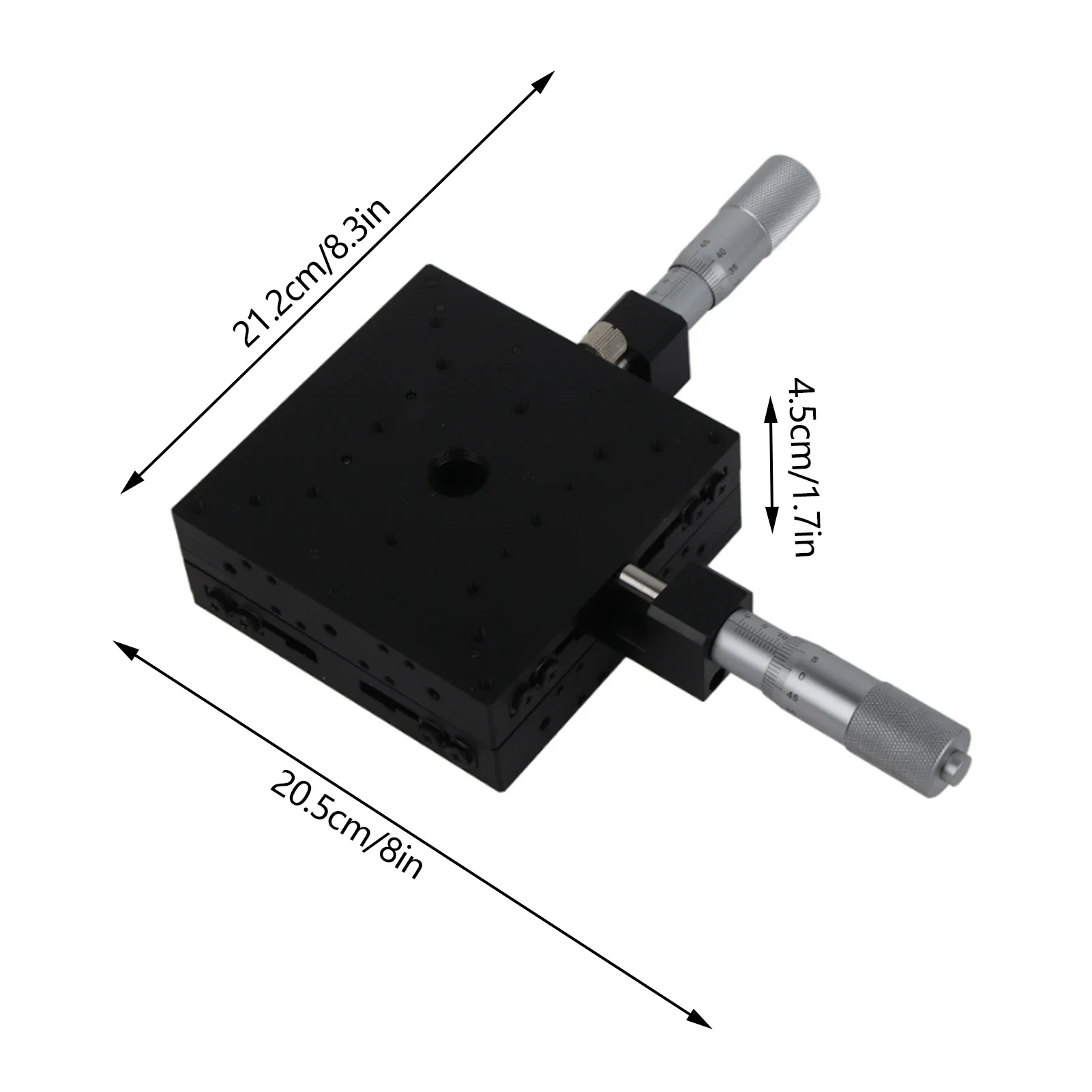 SEMY100‐AC Micrometro Tavolo scorrevole manuale Piattaforma di rifilatura Fasi a rulli incrociati 100 * 100 * 40mm Guida lineare XY Binario scorrevole