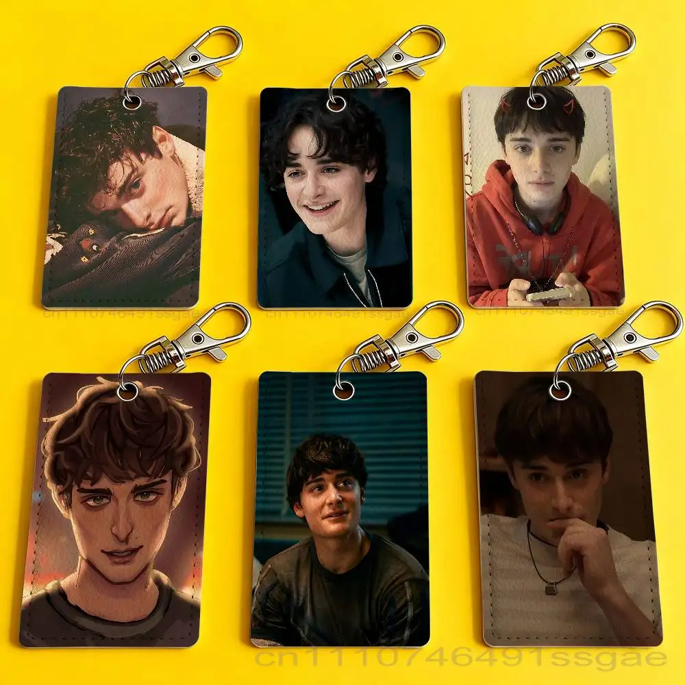 

W-Will Noah Schnapp Stranger Card Holder Men And Womenn Universal Antirust Keychain Learther Access Drop Key Tag Ring