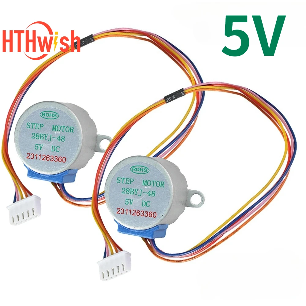 1/2 pces dc 5v 28byj-48 motor de passo chumbo 25cm redução passo engrenagem motor de passo 4 fases 28byj48 28byj para arduino diy