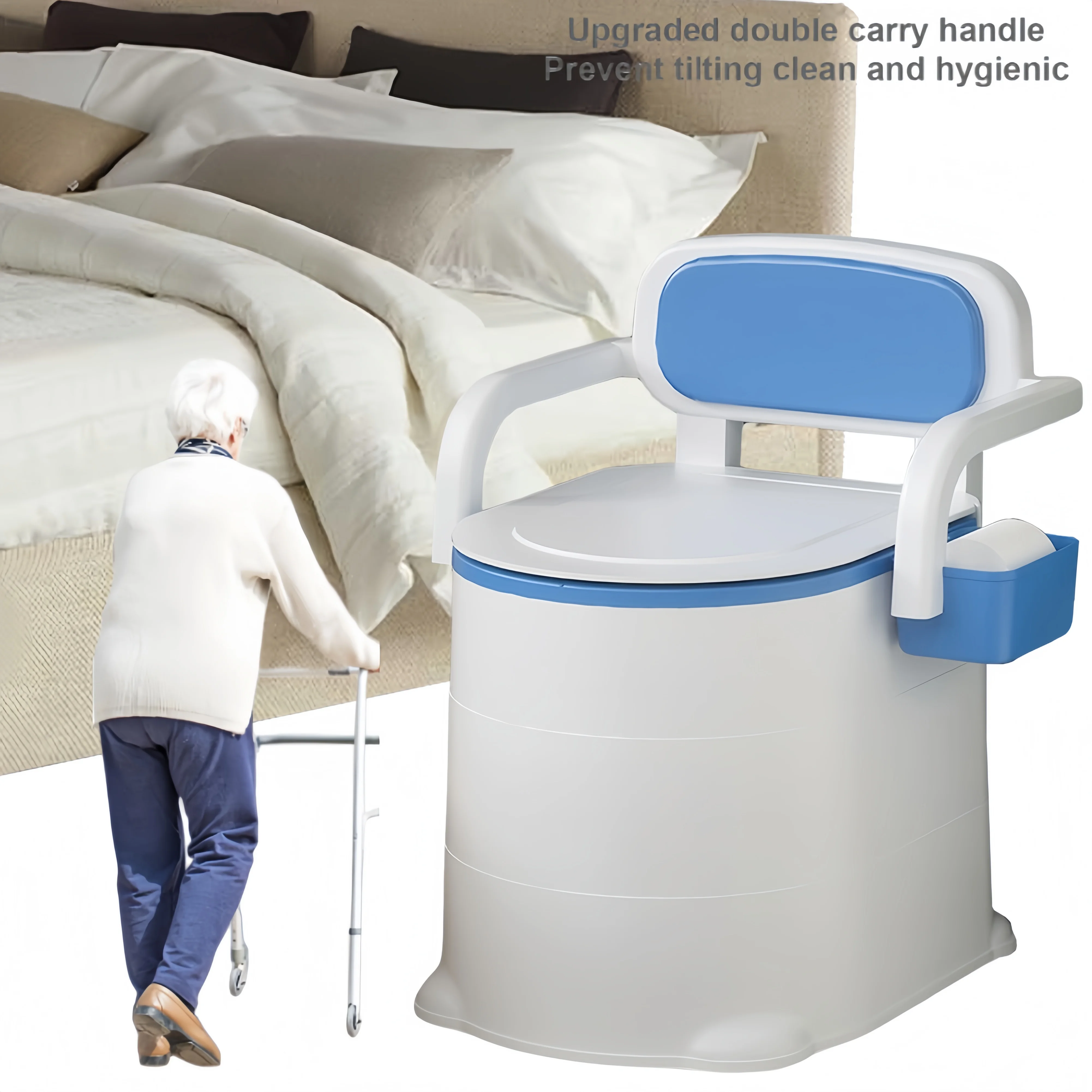 

1PCS Portable Toilet with Ergonomic Back Support and Lid Suitable for Camping Outdoor Activities Bathroom Emergency Toilet with