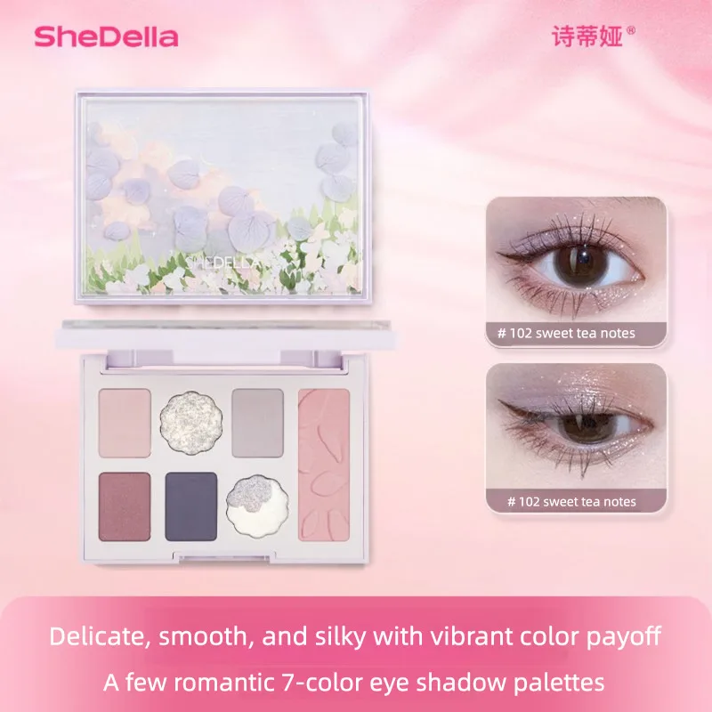 Summer Shitiya Petal Eyeshadow Palette Ice-crushed Blue Pure Cool Romantic Affordable Beauty Makeup Palette