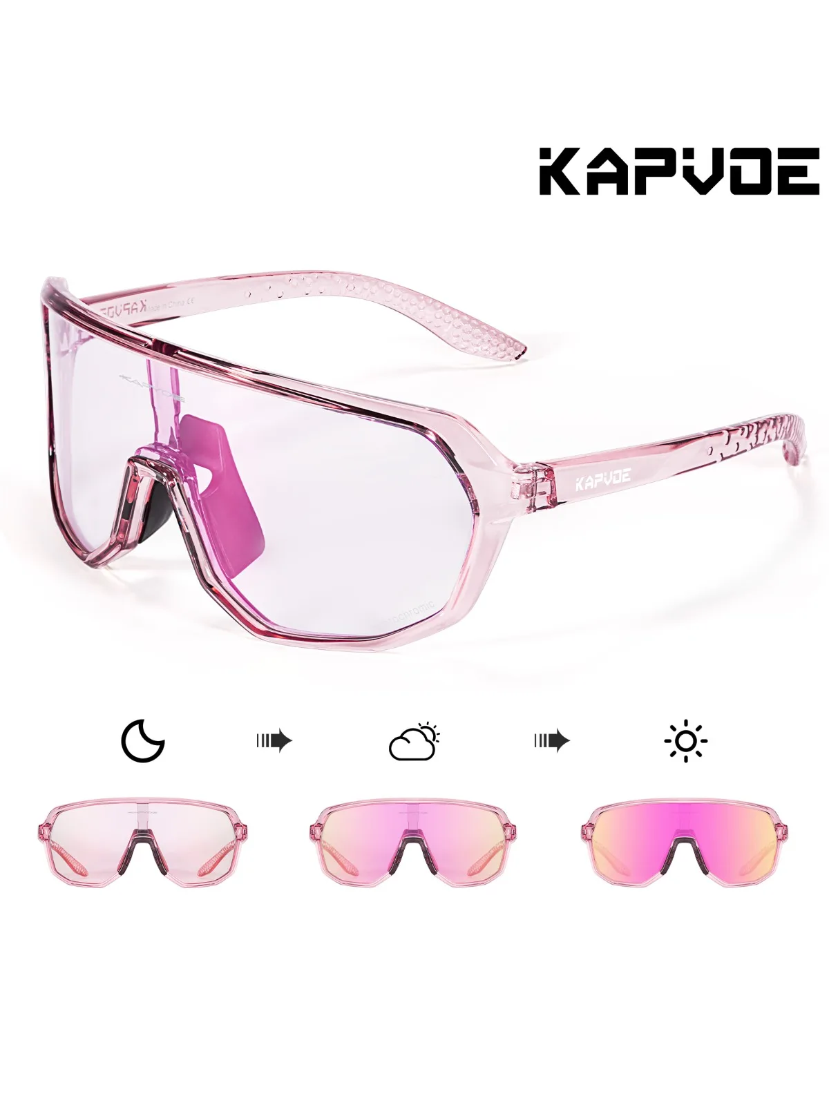 AliExpress kapvoe Kapvoe Pink Photochromic Cycling Sunglasses Women Luxury for Man Glasses Driving Fishing Fashion Travel Golf Women Bike Eyewear