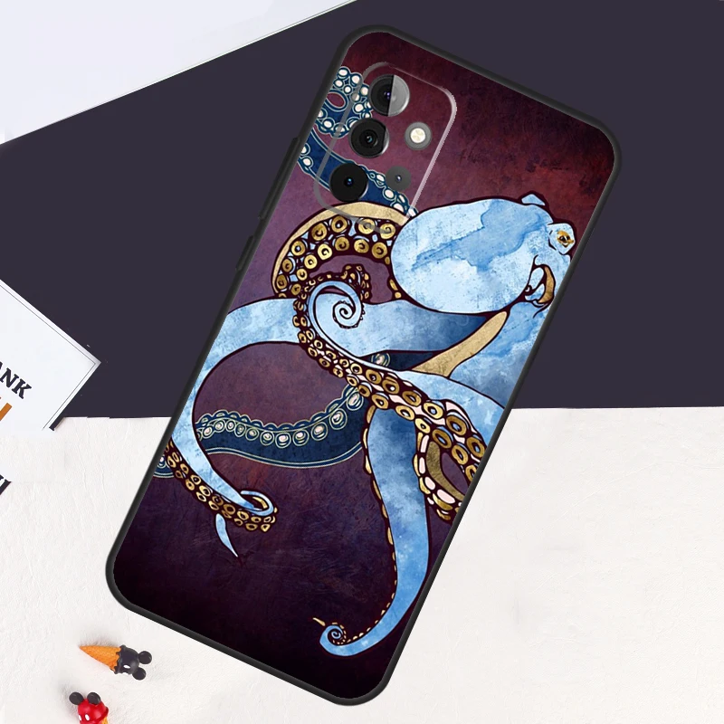 Custodia per polpo oceanico Marine Life per Samsung Galaxy A54 A34 A14 A52 A32 A22 A12 A51 A71 A50 A70 A13 A33 A53 A52S Cover posteriore