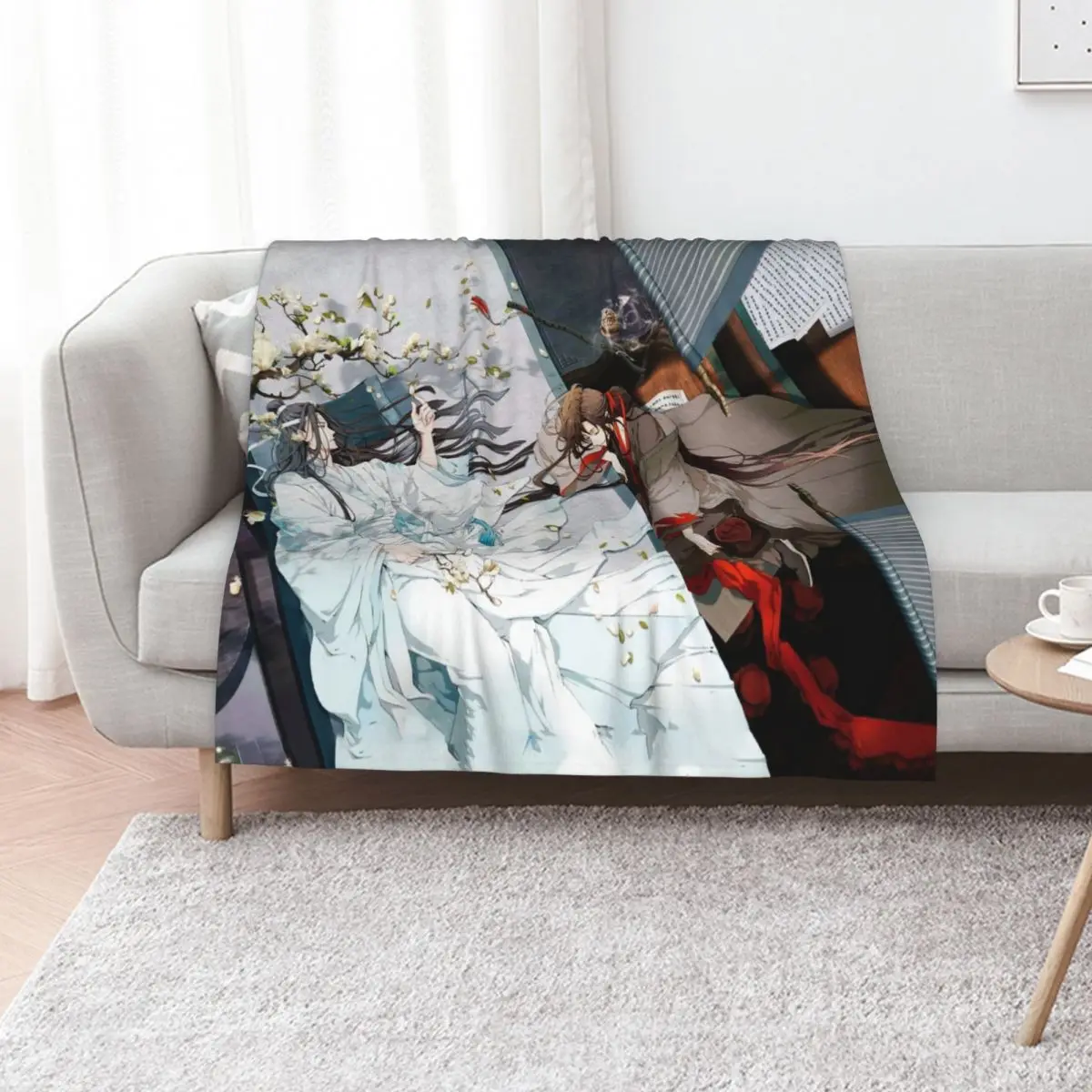 Wangxian In Gusu Lan Throw Blanket Sofa Cute Plaid warm winter Retros Hairys Decorative Beds Blankets