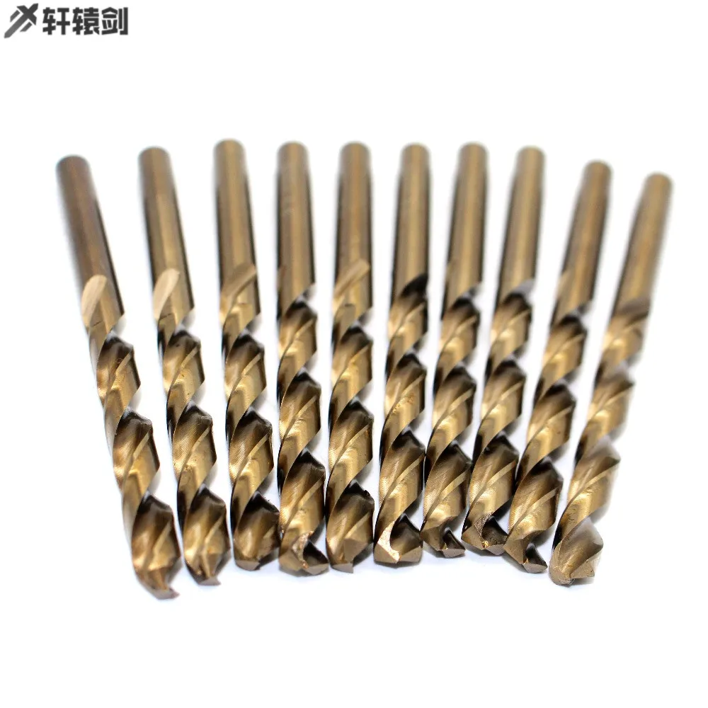 10PCS Torção Brocas 6.1 6.2 6.3 6.4 6.5 6.6 6.7 6.8 6.9 milímetros HSS-CO 7 M35 Aço Cobalto Hetero Shank Para O Aço Inoxidável