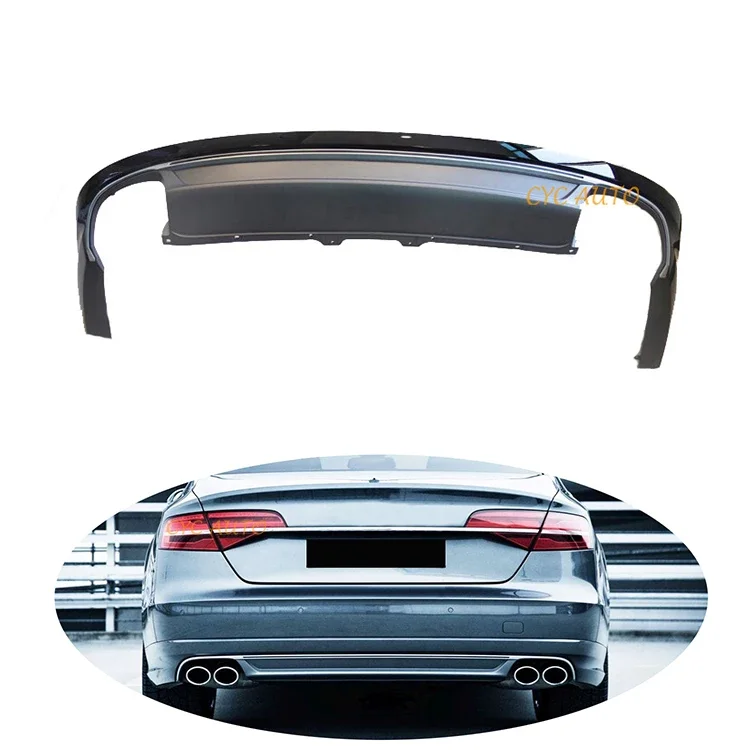 

S8 W12 design rear bumper lip rear diffuser for Audi A8 4H 4N D4 LCI 2015 2016 2017 2018+