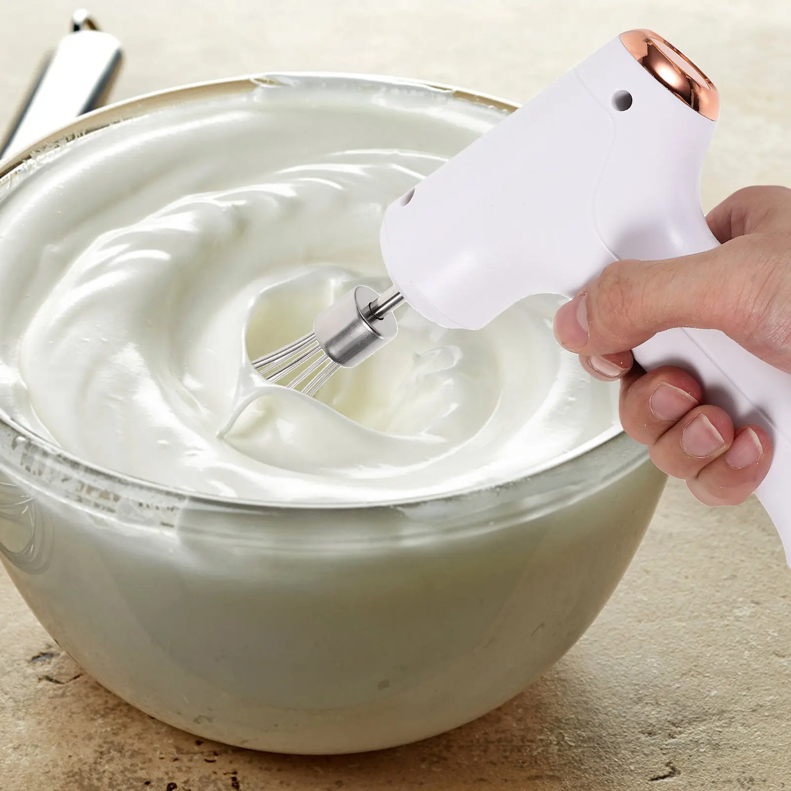 Electric Handheld Mixer Stainless Steel Multi Function Egg Beater Milk Frother for Cream and Baking